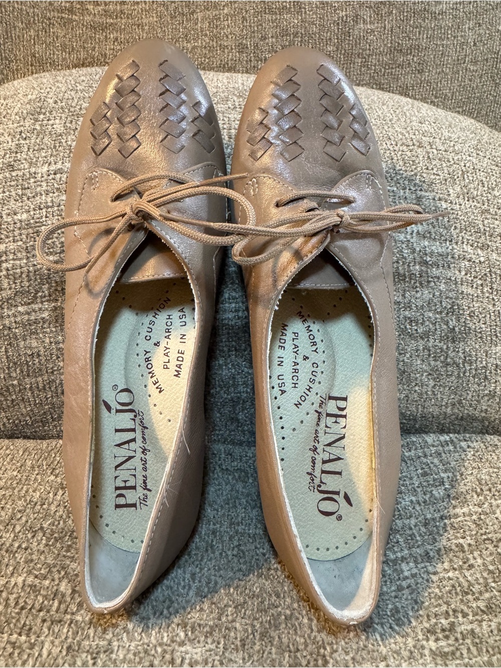 Vintage Penaljo Leather Fine Art of Comfort lace-up oxford flats #24260 Size 5M - Picture 5 of 11